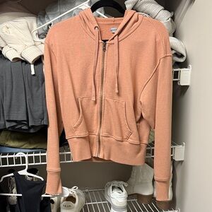 Aerie Coral Zip-Up Hoodie